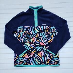 Lands End Kids Heritage Fleece Snap Neck Pullover